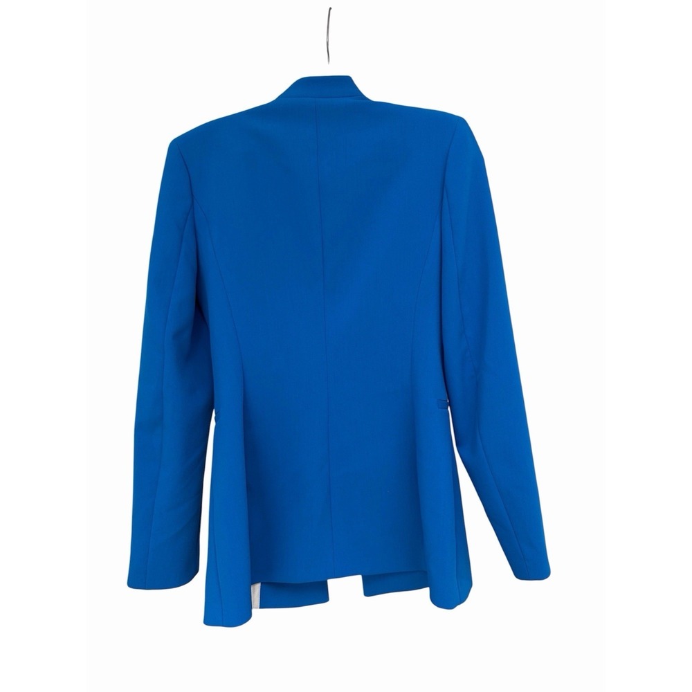 Zara Teal Blue Green 100% Polyester Blazer Jacket Hook & Eye Size XS - Picture 9 of 9